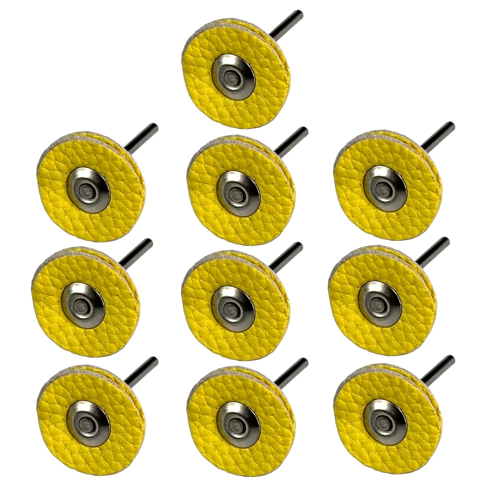 Stream&Dew 10pcs Yellow Leather Buffing Wheels for Dremel