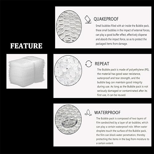 Miniatura 9 de Bolsas de cojín de burbujas, bolsa de burbujas de 4 x 6 pulgadas, bolsas de amortiguación de doble pared, bolsas de espuma gruesa a prueba de golpes