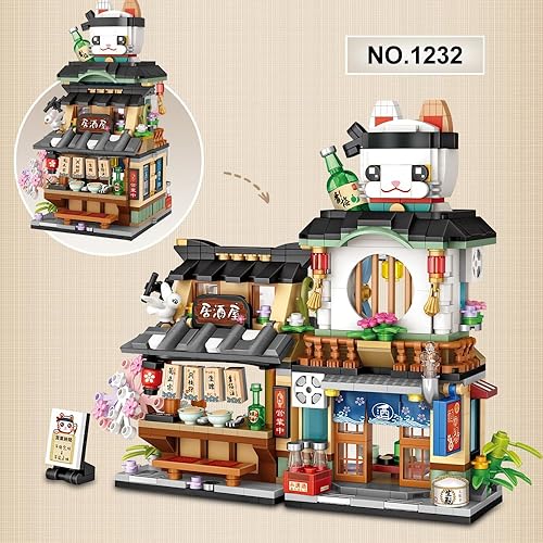 Miniatura 5 de LOZ Mini bloques cuatro en uno japoneses Street View bloques modulares de edificios, 2969 piezas MOC creativo DIY Mini Ladrillos Japón Arquitectura