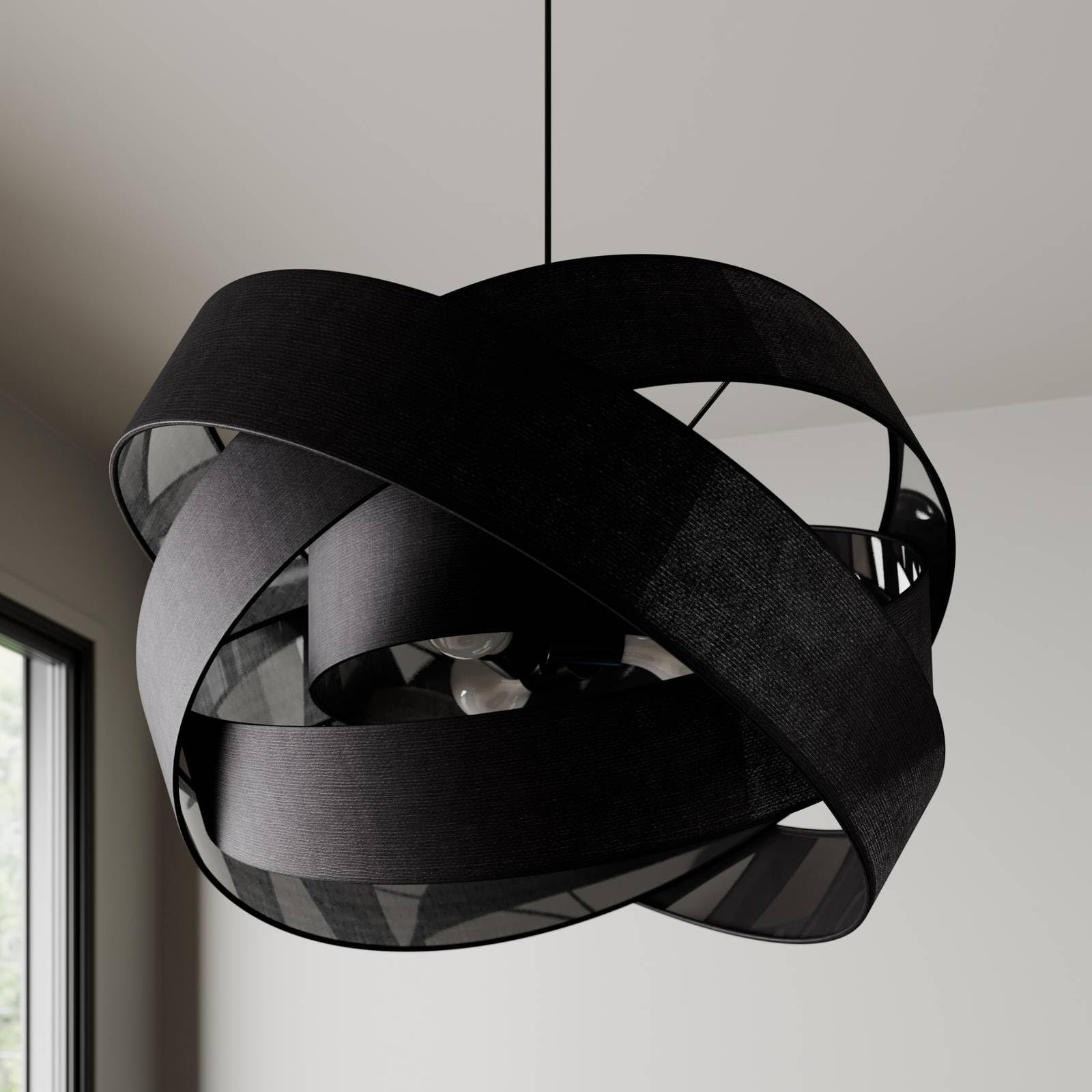 Lampada a sospensione Emna Lindby, dimmerabile, Nero, Soggiorno / Sala