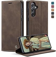 KZB Cover for Samsung Galaxy A35 5G Premium Leather Book Wallet Flip Wallet Case Magnetic Card Holder Protection Case for Samsung Galaxy A35 – Coffee