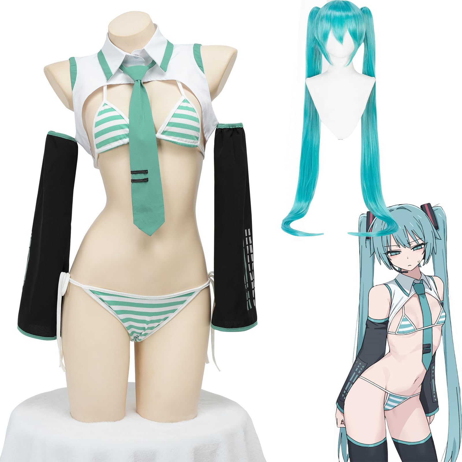 初音ミク　水着　コスプレ　ウイッグ付き Amazon.co.jp: [DRSONND] 初音ミク コスプレ衣装 ウィッグ付き 水着