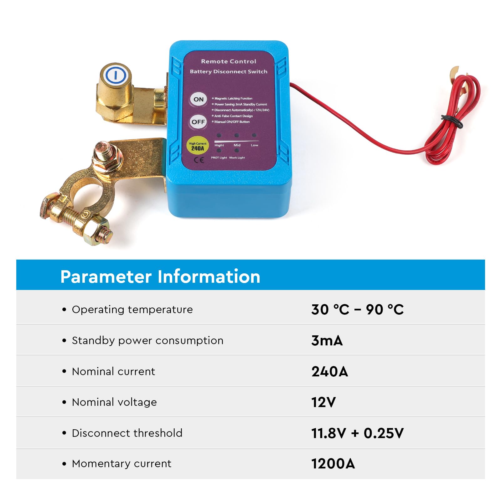 CPROSP Stacca Batteria con Telecomando 12V, Staccabatteria Automatico, Remoto Antifurto Auto Stacca Batteria, per Auto RV ATV Camion Barca