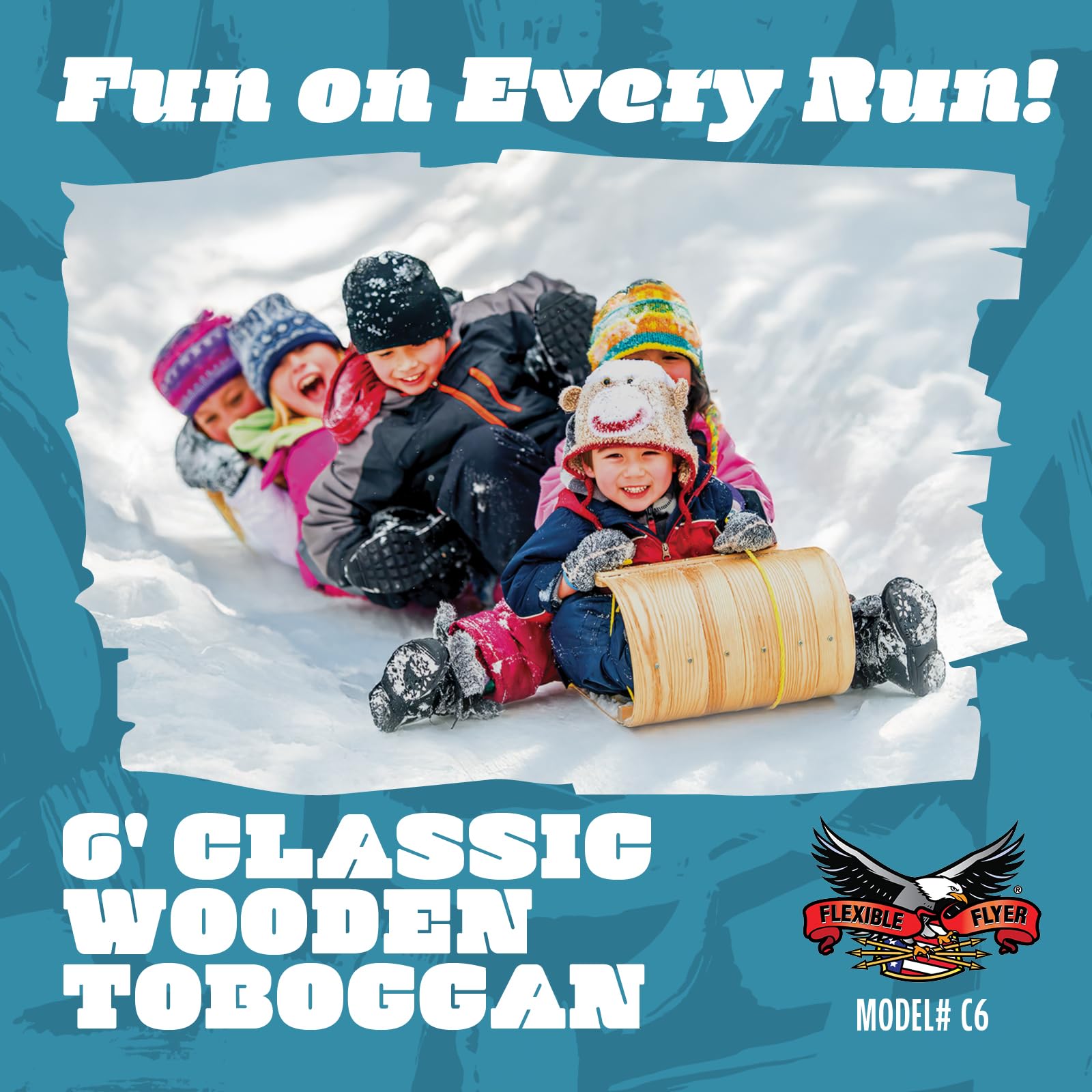 Amazon.com : Flexible Flyer 6 Foot Classic Wood Toboggan Sled for