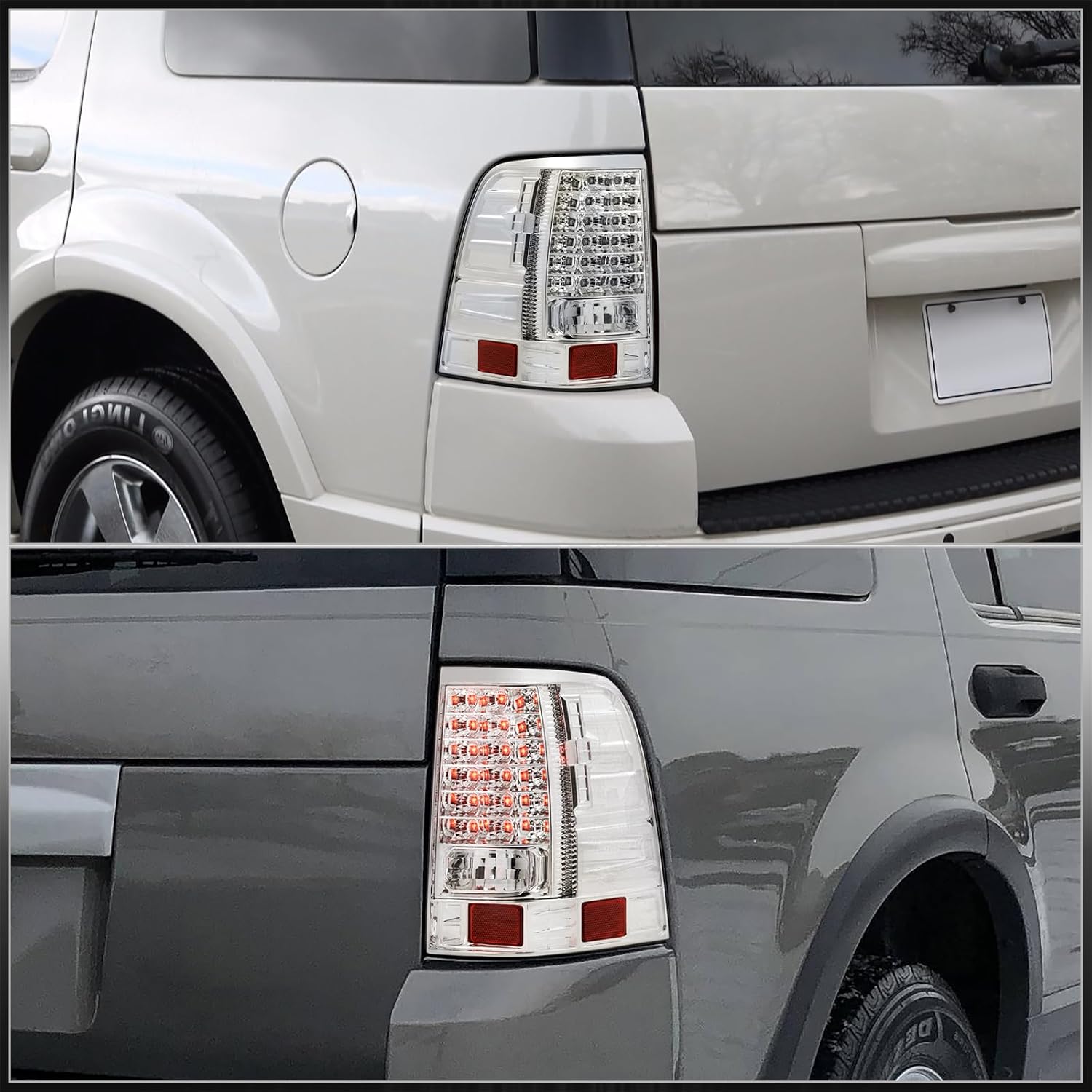 AJP Distributors Rear Bumper LED Tail Lights Brake Stop Signal Driving Lamps Left + Right Driver & Passenger Assembly Pair Upgrade Compatible/Replacement For Explorer 2002 2003 2004 2005 02 03 04 05