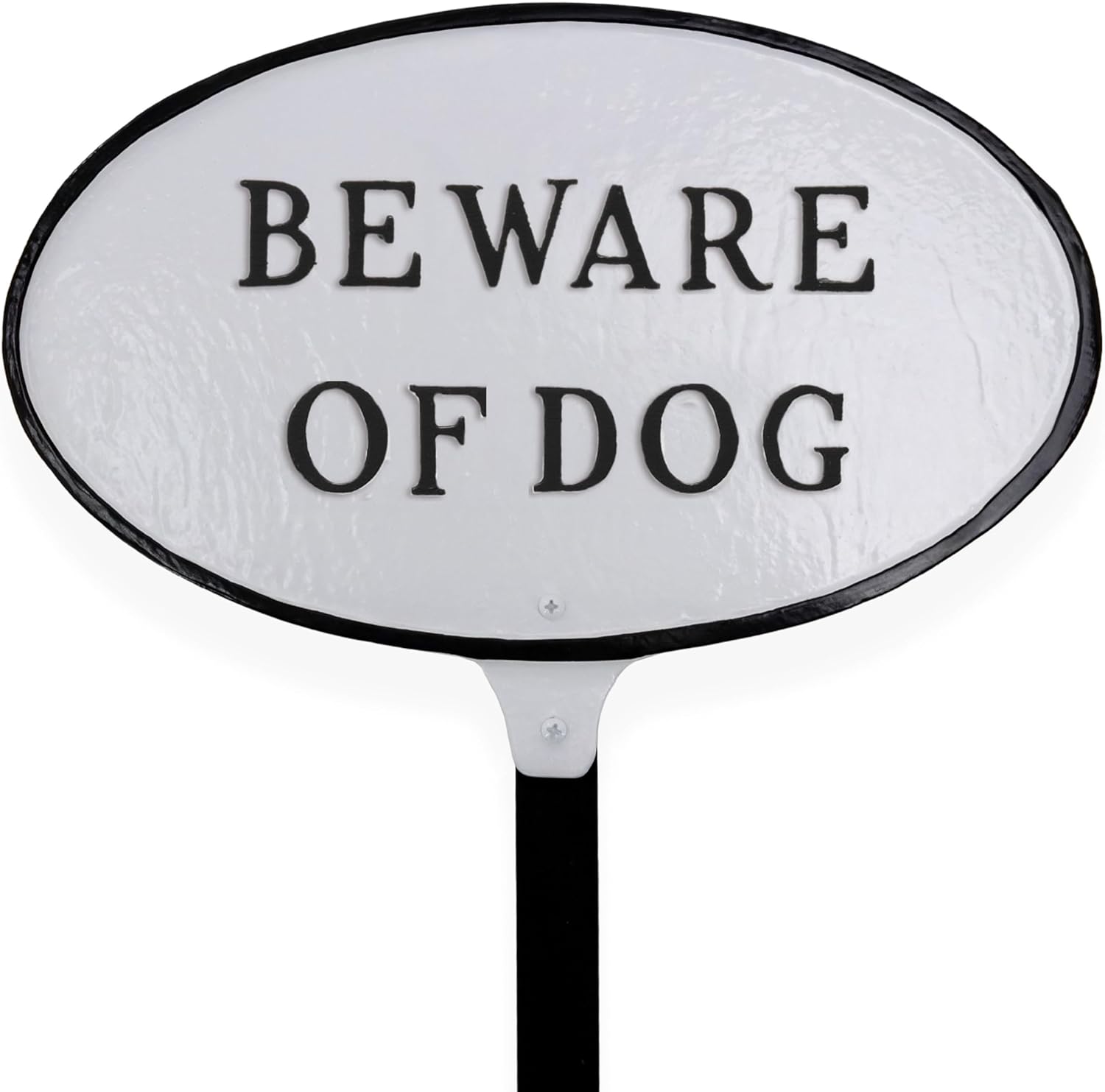 Montague Metal Products - Oval Beware Of Dog Sign Plaque Wall mount or Yard Sign - Powder Coated Aluminum - UV Resistant - Easy to Install