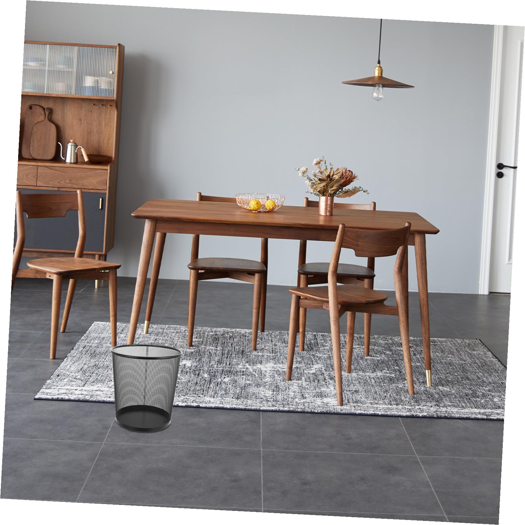 DOITOOL Cubos de Basura y Apertura Superior de Hierro Negro Paquete de 5 Redondos Estructura de Malla Transpirable Capacidad 9 L Ideales para Dormitorio y Hogar