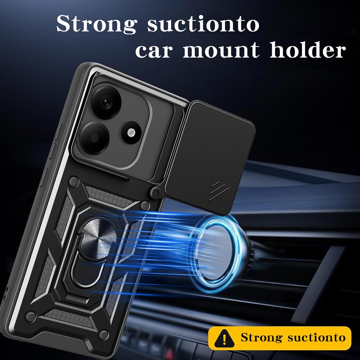 Cover Silicone Per Xiaomi Redmi Note 14 4G Con Supporto Anello Magnetico - Morbida TPU Antiurto, Verde Scuro