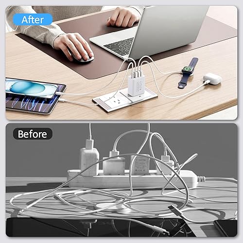 Miniatura 7 de Bloque de cargador de pared USB C cubo de cargador para iPhone caja de carga de enchufe PD de 20 W adaptador de corriente de doble puerto compatible