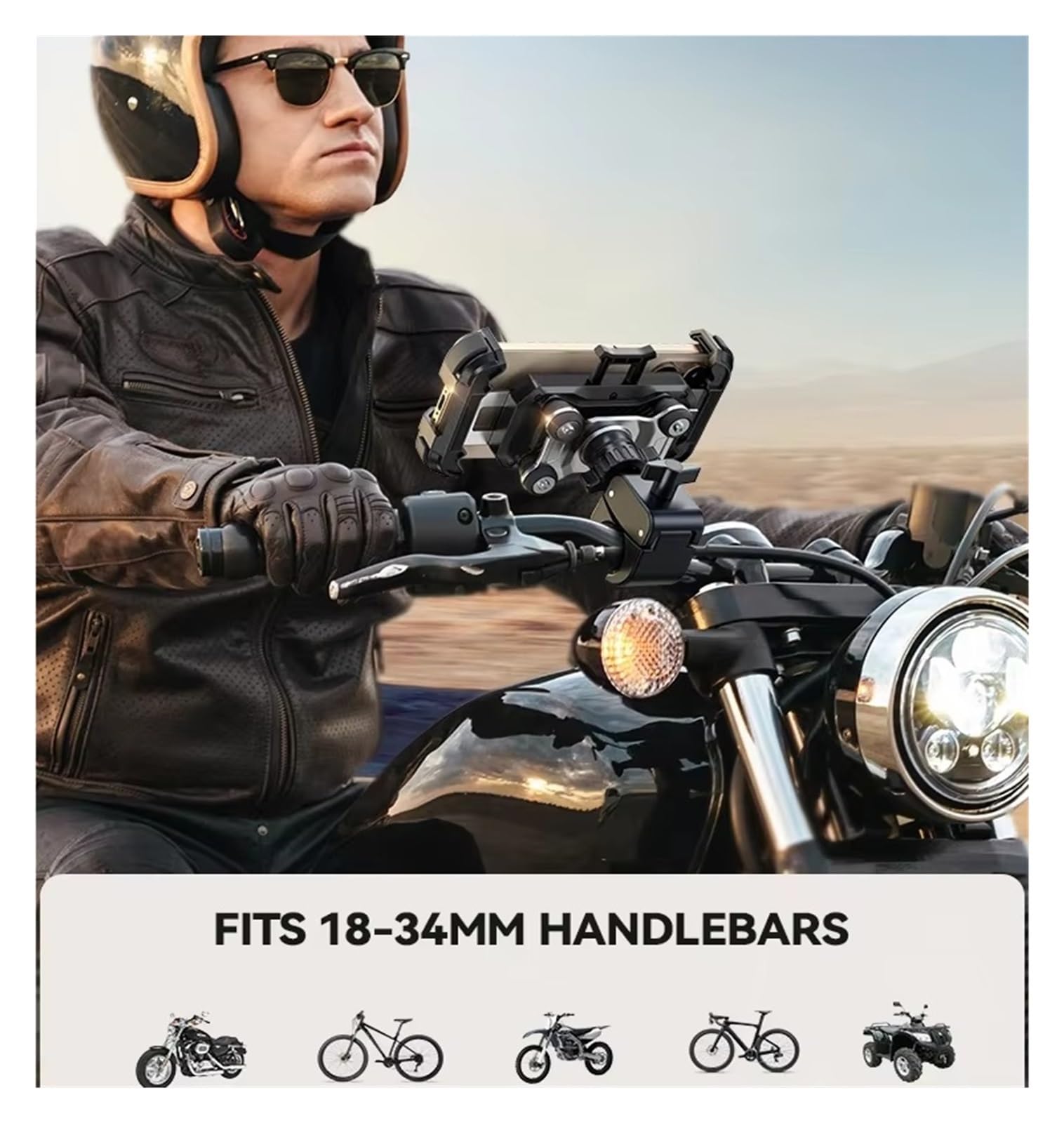 Staffa Navigazione GPS Supporto Per Telefono Moto Antivibrazione Manubrio Bici IPhone Per Telefoni 4,7-7" Supporto Gps Moto