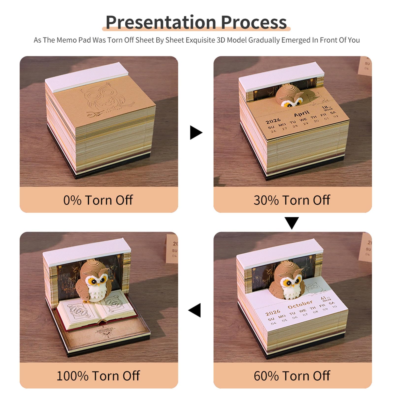 Calendrier 3D Hibou 2026 – Planificateur Hebdo Magique Et Décoratif Pour Bureau Ou Chambre - 7