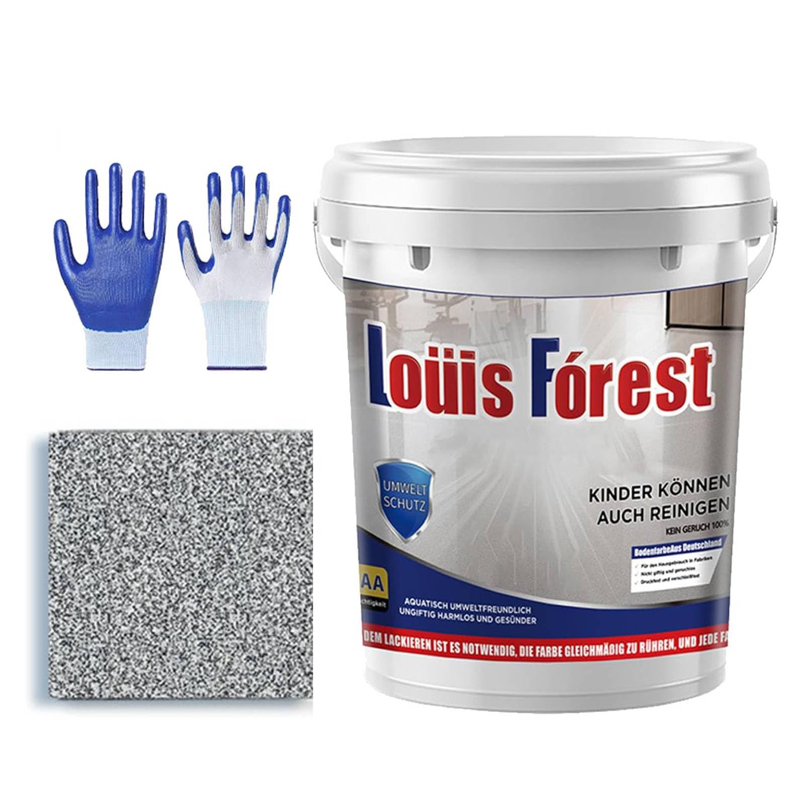 Epoxy Colored Sand Floor Paint, Louis Forest Epoxy Floor Paint, Epoxy Colored Sand Self-Leveling Coating, Suitable for Indoor and Outdoor Use (Grey-c,1 Liter)