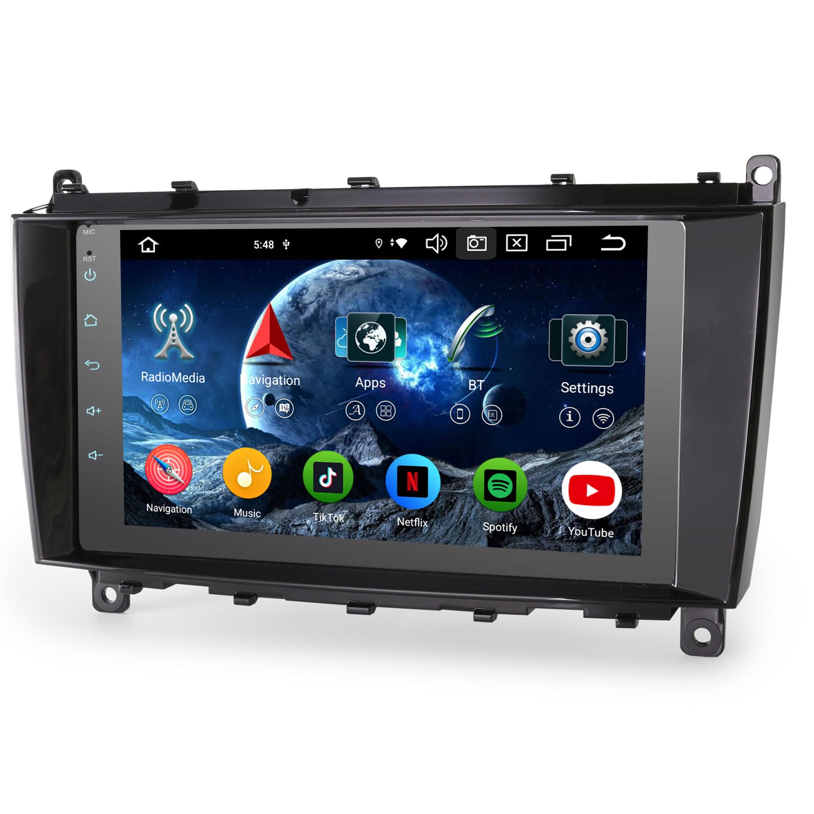 Erisin 8-Core 4GB+64GB Android 16 Autoradio Bluetooth GPS Navigatore per Mercedes CLK W209 C209 A209, 8 pollici Schermo IPS con CarPlay senza fili Android Auto WiFi 4G DSP USB DAB+ RDS TPMS Canbus