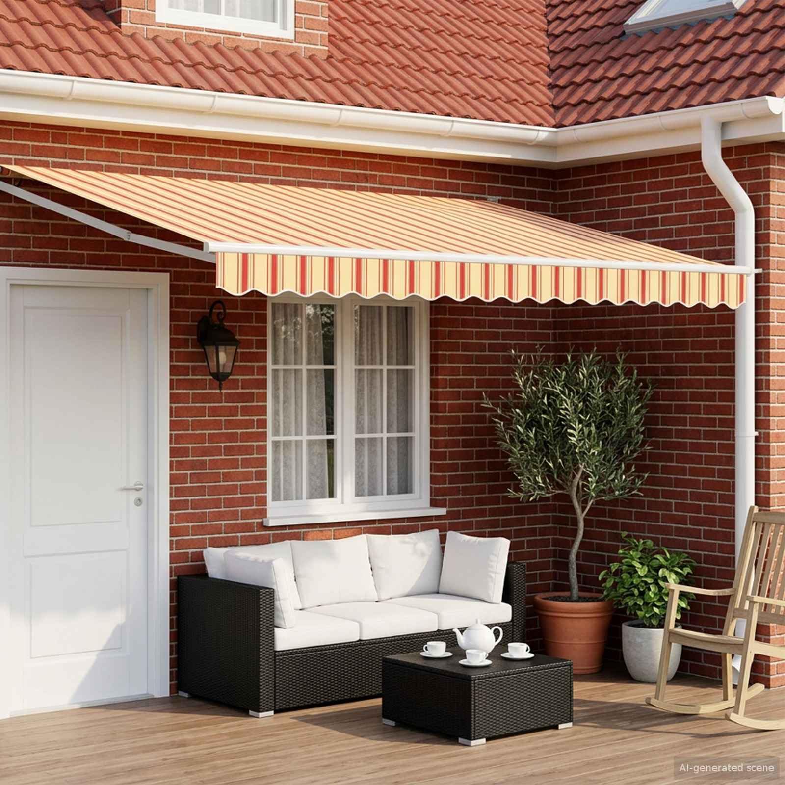 Tenda da sole manuale con braccio articolato con LED, 4 x 3 m