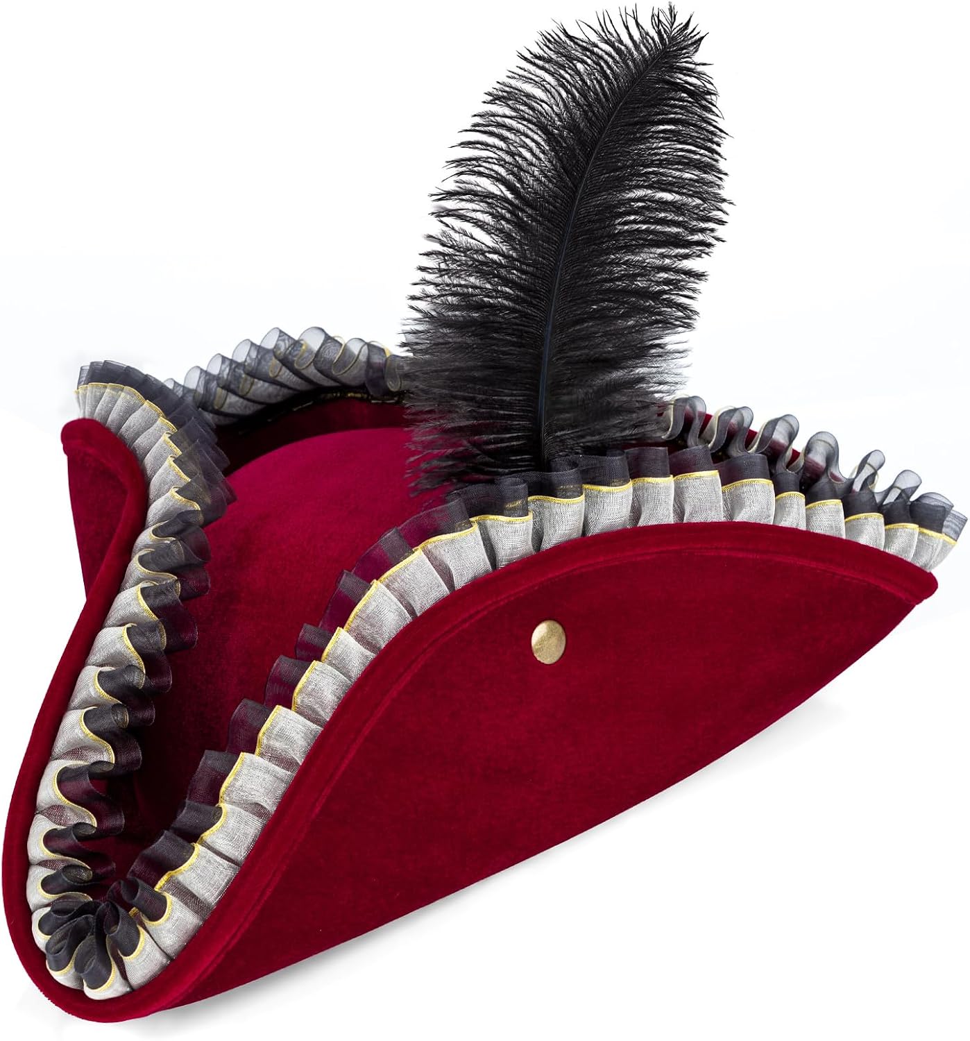 WQWOVRVO Pirate Hat Women/Men,Pirate Costumes Accessories for Adult,Colonial Tricorn Hat for Halloween Party Cosplay