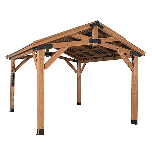 Backyard Discovery Norwood 14' x 10' Cedar Wood Outdoor Gazebo