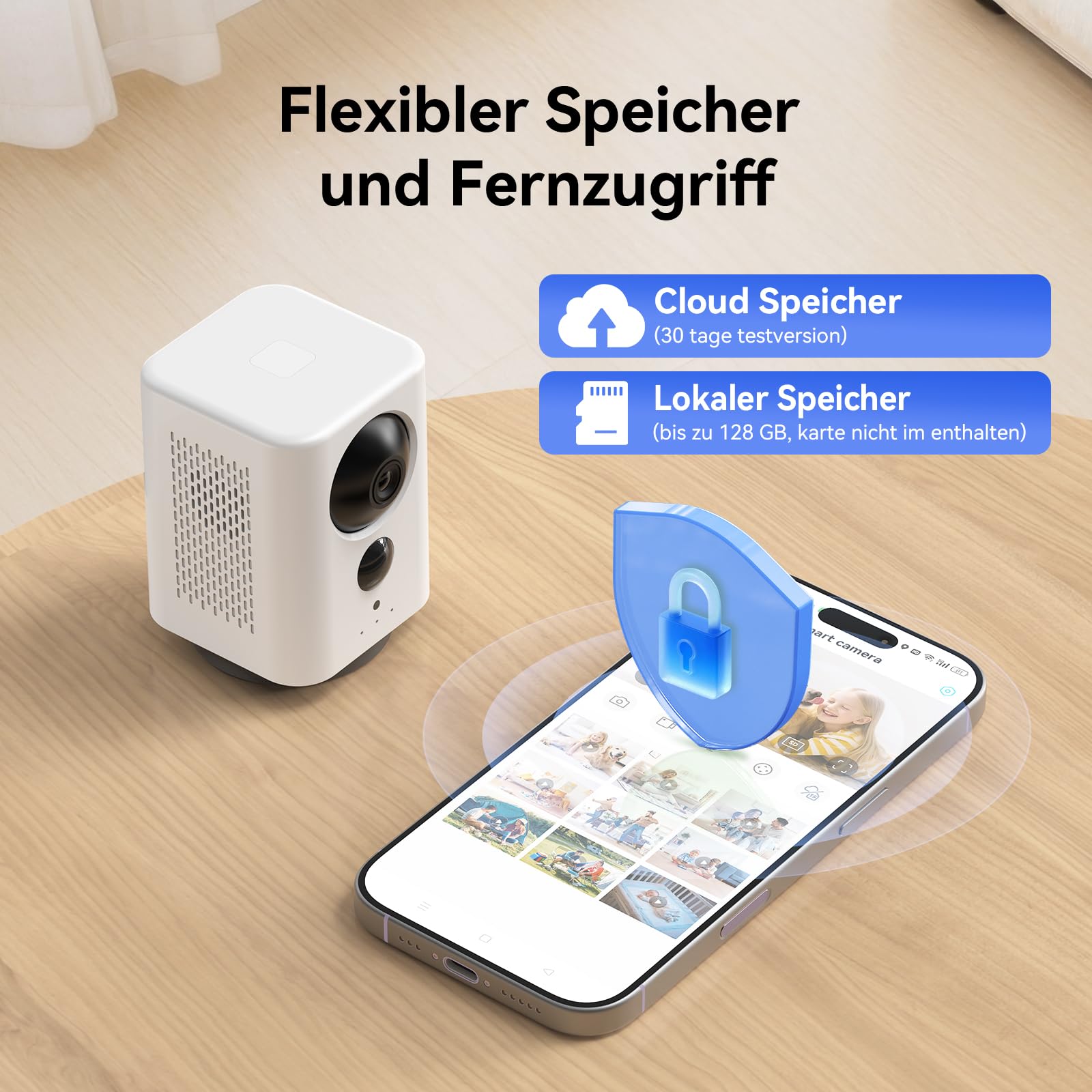 2K WLAN Überwachungskamera Innen 7800mAh Akku, Indoor Kamera Kabellos | 360° PTZ, Aufladbar IP Innenkamera, für Baby, Haustiere, Farb-Nachtsicht, PIR Personenerkennung, 2 Wege Audio, 2.4GHz