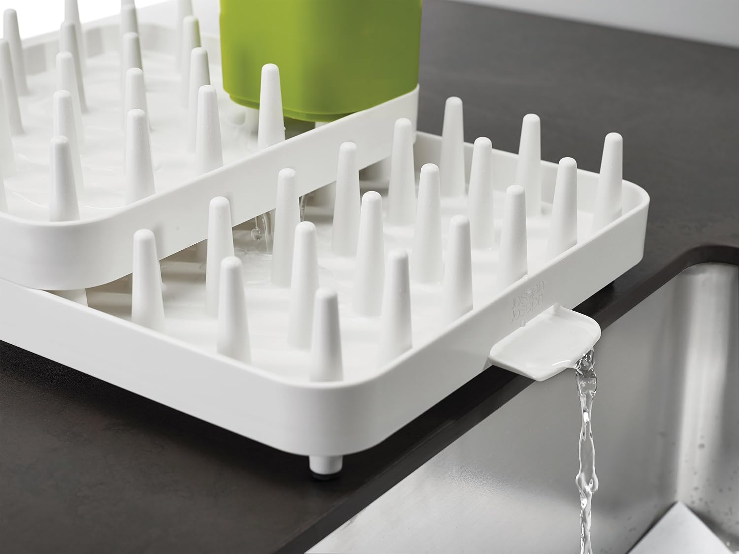 Joseph Joseph Connect Adjustable 3-Piece Dishrack, One Size, Off White/Green