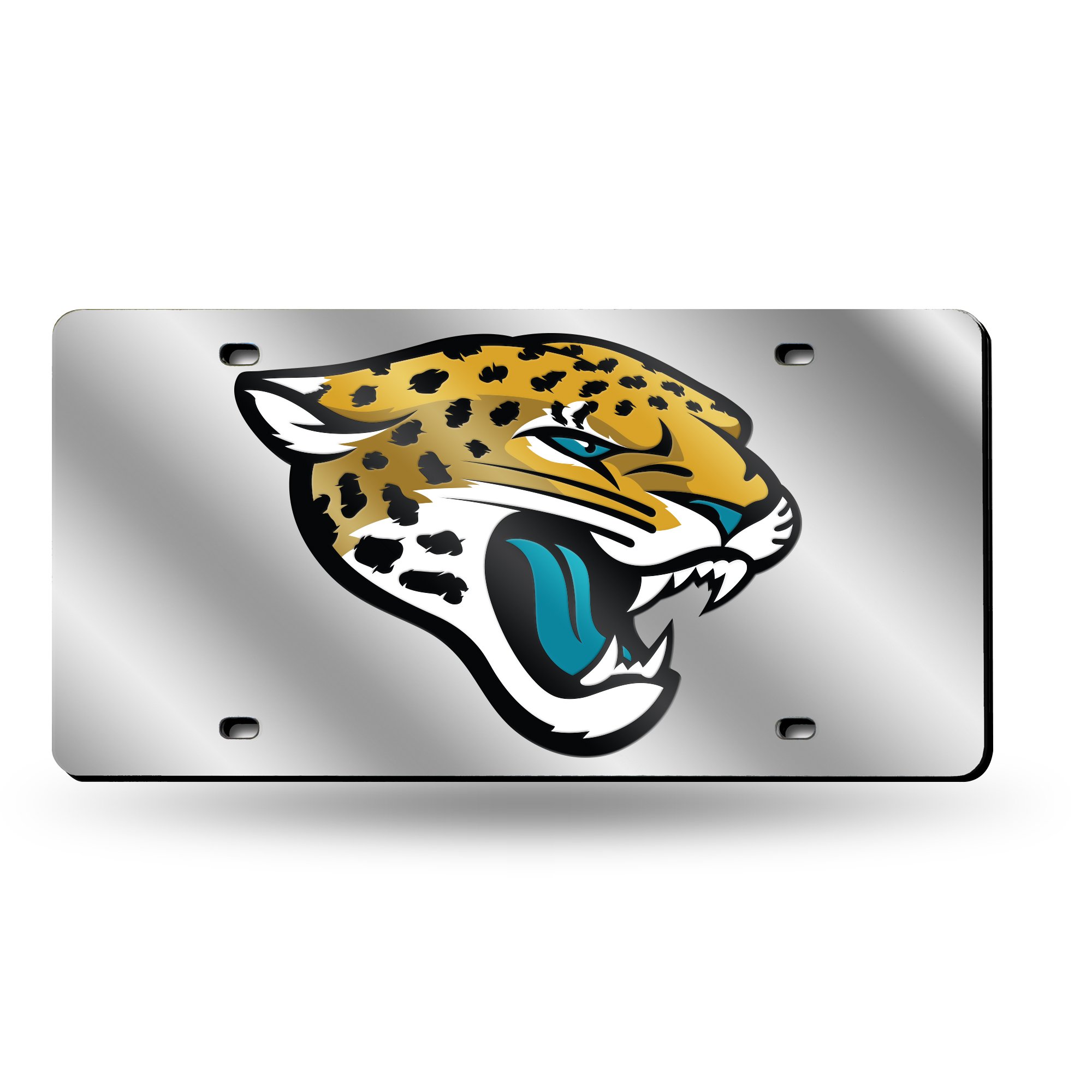 Rico Industries NFL Jacksonville Jaguars Laser Inlaid Metal License Plate Tag, 6 x 12-inches