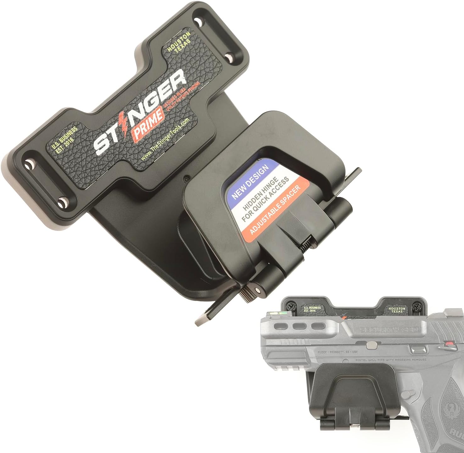 Stinger USA Gun Magnet Mount w/Spring Loaded Flip Open Trigger Guard