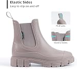 Drecage Chelsea Boots Women Rubber Rain Boots Non-Slip Waterproof Short Ankle Booties for Garden Outdoor Walking