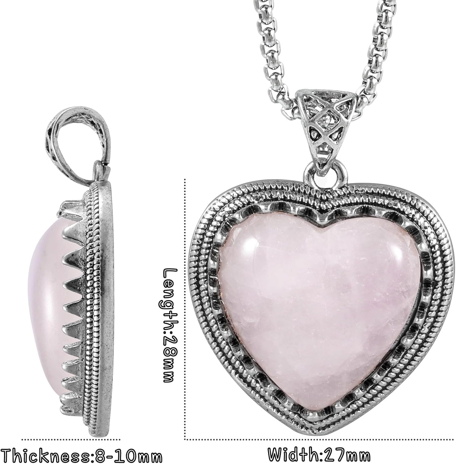 TUMBEELLUWA Crystal Heart Necklace for Women, Copper Wrapped Love Pendant Necklaces Trendy Jewelry Gift for Her Birthday - Image 2