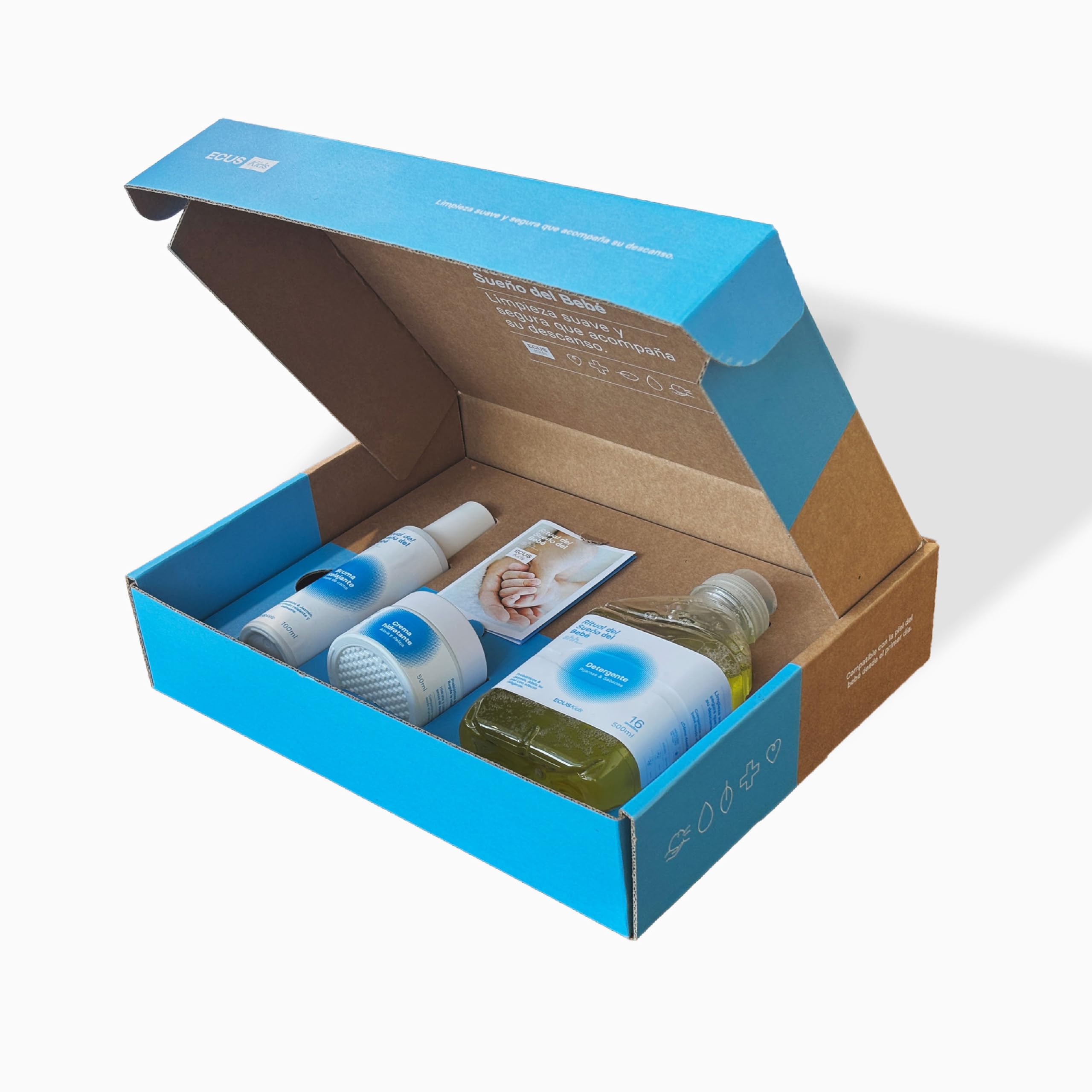 ECUS Kids Pack Crema Bebe Ritual del Sueño con Probióticos. Regalo bebe | Detergente, crema hidratante y bruma relajante, piel delicada, ideal como regalo para recién nacido