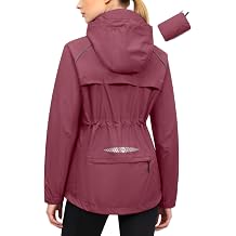 Women's Lightweight Packable Cycling Jacket, Waterproof Windbreaker for Running &amp; Biking