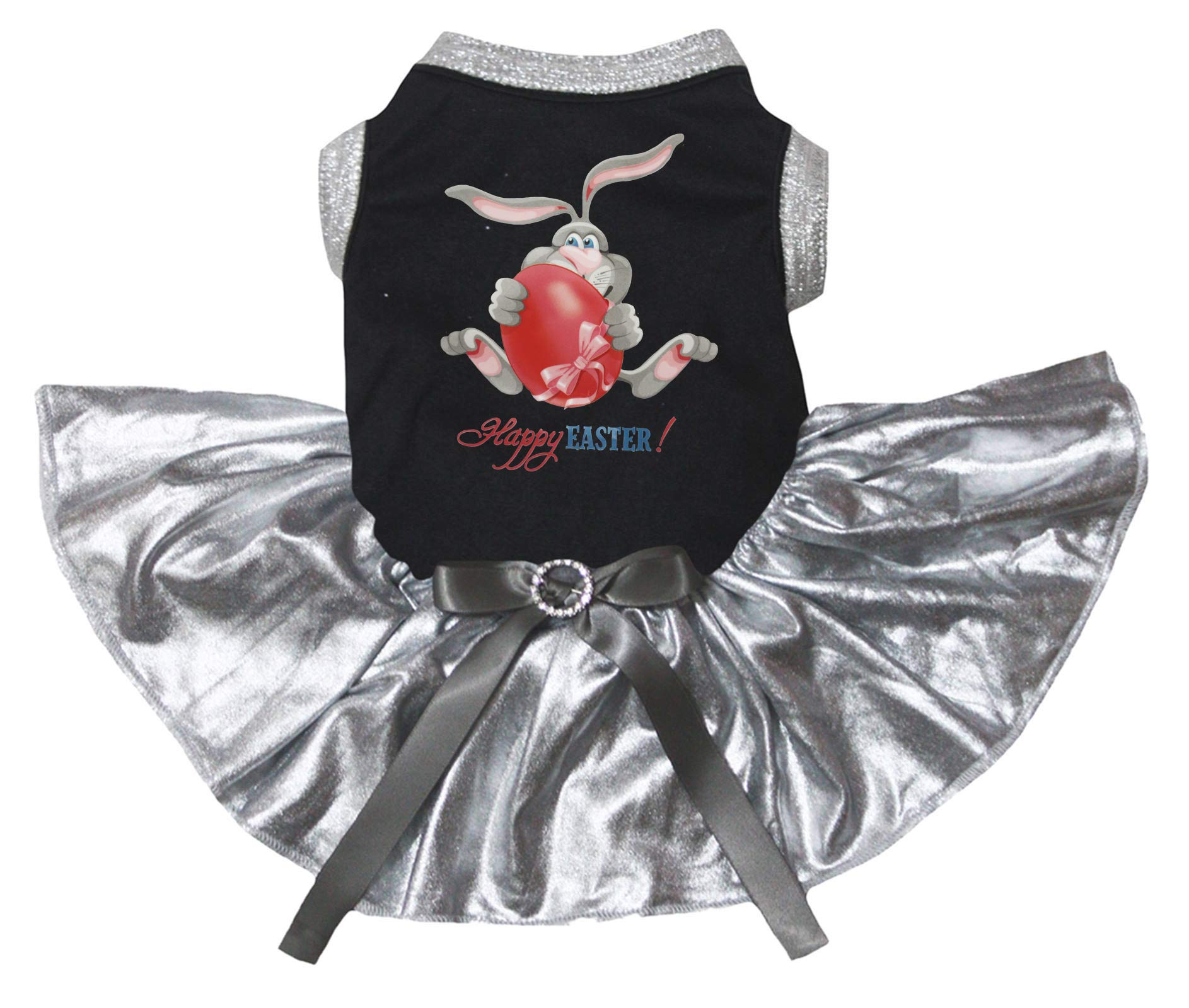 Robe tutu pour chien noir XXXL Happy Easter Bunny en coton doux