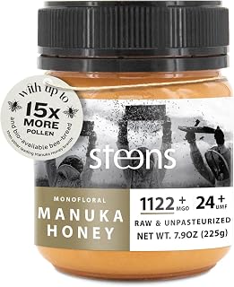 Steens Manuka Honey - UMF 24+ and MGO 1122+ - Pure & Raw 100% Certified Manuka Honey - Bottled and Sealed in New Zealand - 7.9 oz