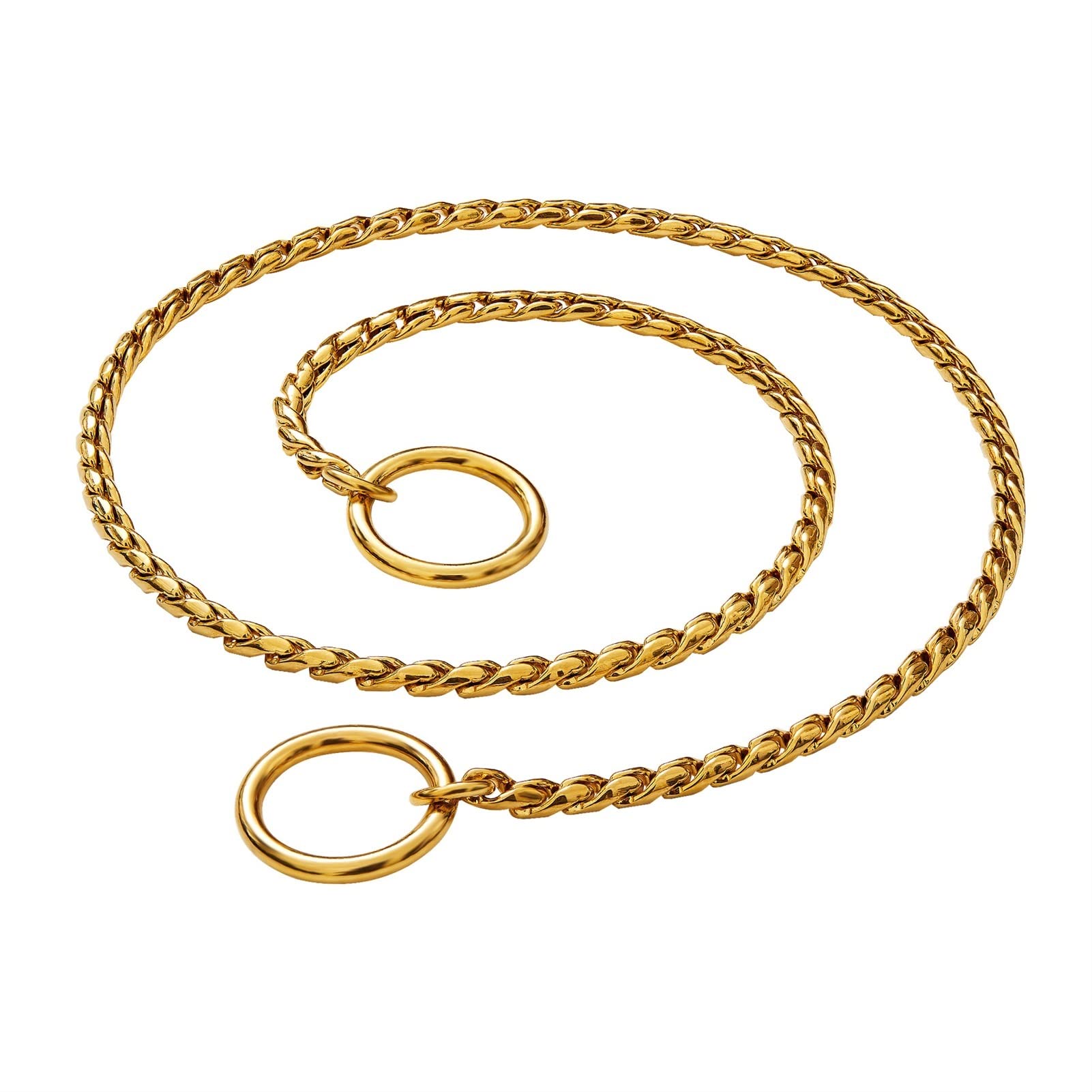 Collier serpent pour chien en acier inoxydable mailles premium