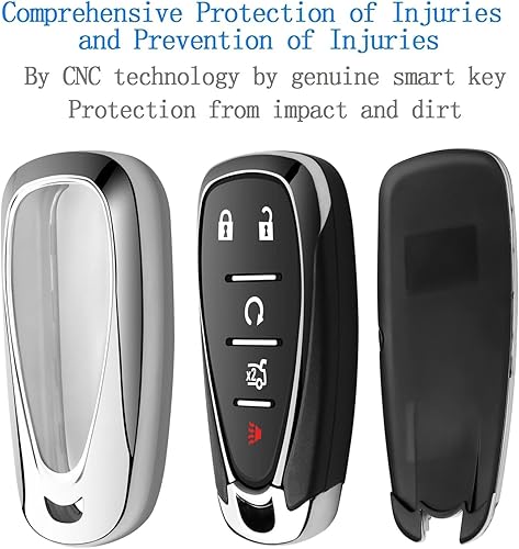 Miniatura 5 de Tukellen Funda para llavero Chevrolet de TPU suave, protección completa, compatible con Chevy Equinox Traverse Malibu Camaro Cruze Blazer Spark
