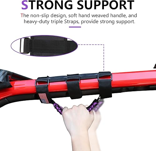 Miniatura 5 de RERPRO Asas de agarre de barra antivuelco para Jeep Wrangler CJ YJ TJ JK JL Gladiator JT 1955-2023 2.0-4.0 pulgadas, jaula antivuelco, mango de