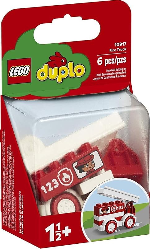 LEGO DUPLO Mi primer camión de bomberos 10917 Juguete educativo de camión de bomberos, gran regalo de cumpleaños para niños pequeños a partir de 18 meses (6 piezas)