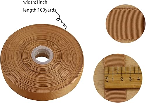 Miniatura 4 de Jesep - Cinta de grogrén sólida de 100 yardas, 1 pulgada, paquete de envoltura de regalo, cinta para envolver regalos, manualidades, cinta para el