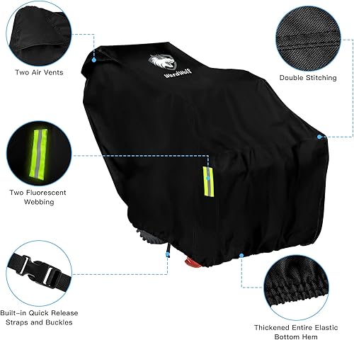 Miniatura 4 de Cubierta para soplador de nieve, impermeable, resistente 900D, resistente al viento, resistente al sol con ventilación de aire, se adapta a la