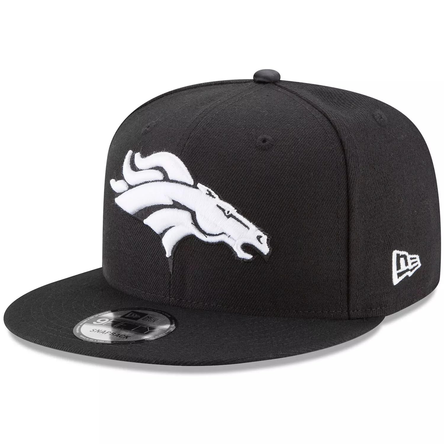 New Era NFL 9FIFTY Black White Adjustable Snapback Hat Cap One Size Fits All, Denver Broncos, One size