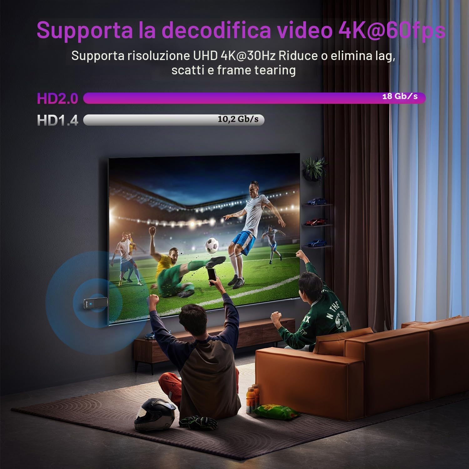 Android 14.0 TV Stick, TV Stick con 2GB 16GB RK3518 Quad-Core 64bit Cortex-A53 Chipset e GPU Mali 450 MP2, Supporta Dual-Band WiFi, Bluetooth 5.0, HDMI 2.0 e HD 4K