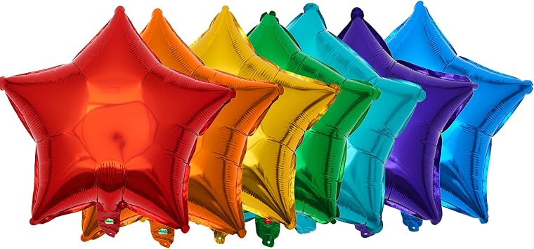 17 بوصة ستار مايلر 21pcs قوس قزح Big Foil Helium Balloons Multi Balloons for Party Decoration