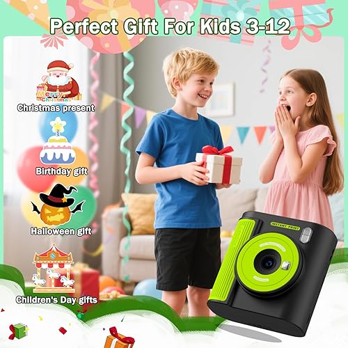 Miniatura 8 de Zicor Cámara de impresión instantánea para niños, video digital HD y cámara de impresión instantánea para niños, divertidos regalos de cumpleaños de