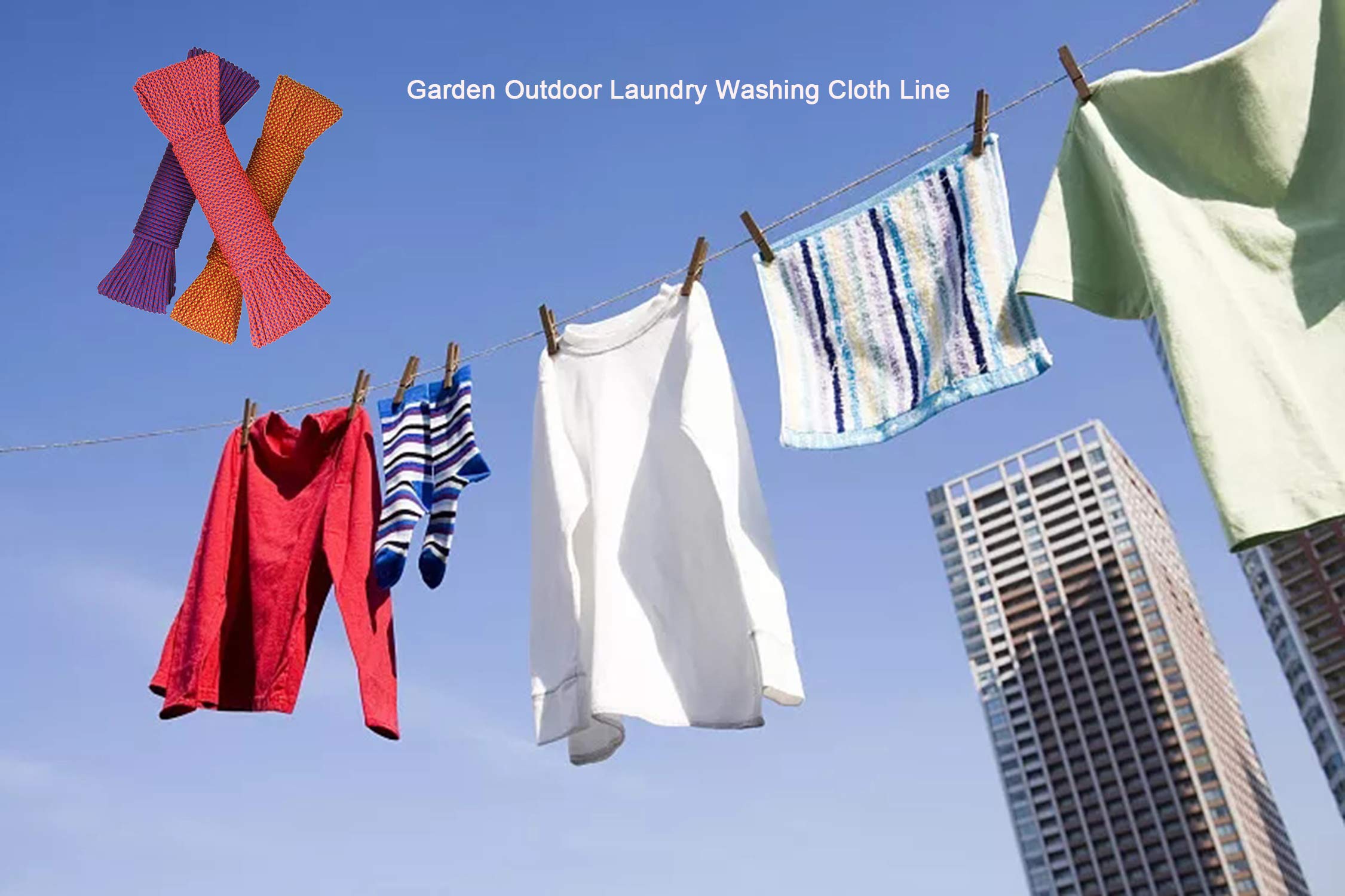 GXNRHG Tendedero Cuerda de poliéster Cuerda para tendedero Fuerte a Prueba de Viento, Colgador de Ropa, Estante para Lavado, Secadora, línea de Cuerda, Viajes al Aire Libre, Suministros para el jardín