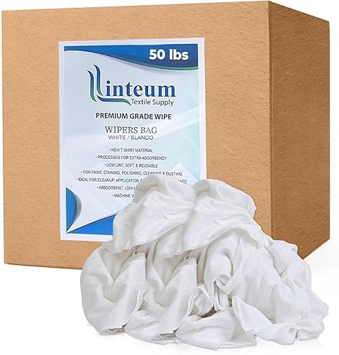 Linteum Textile - Nuevo material de camiseta, trapos de limpiaparabrisas de polialgodón para pintura, industrial, pulido, bares y tiendas de