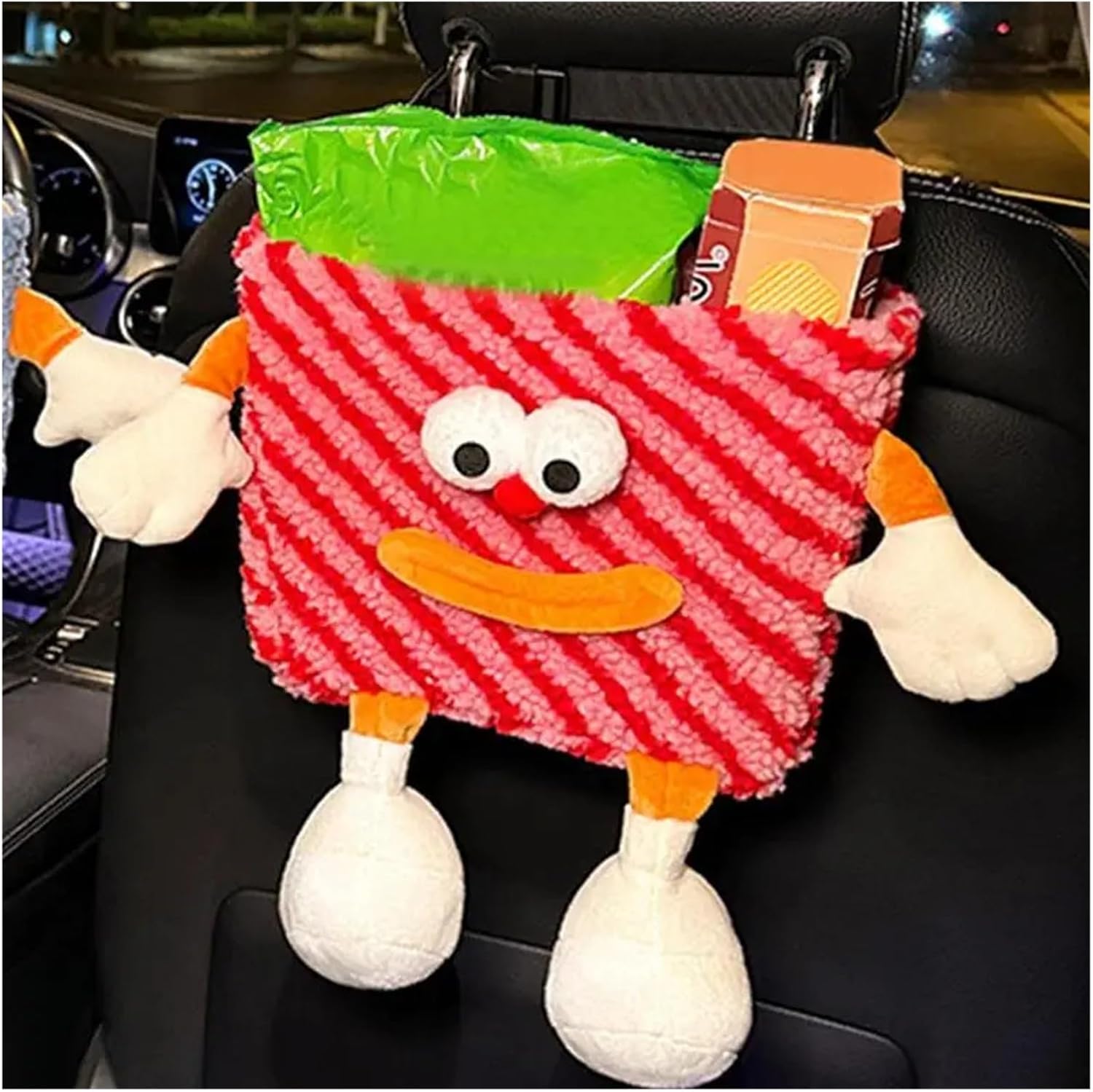 Trash Can Compatible For Car Cute Multipurpose Trash Bin Compatible For Car Car Organizers And Storage Garbage Container Car Interior Accessories(Pink)