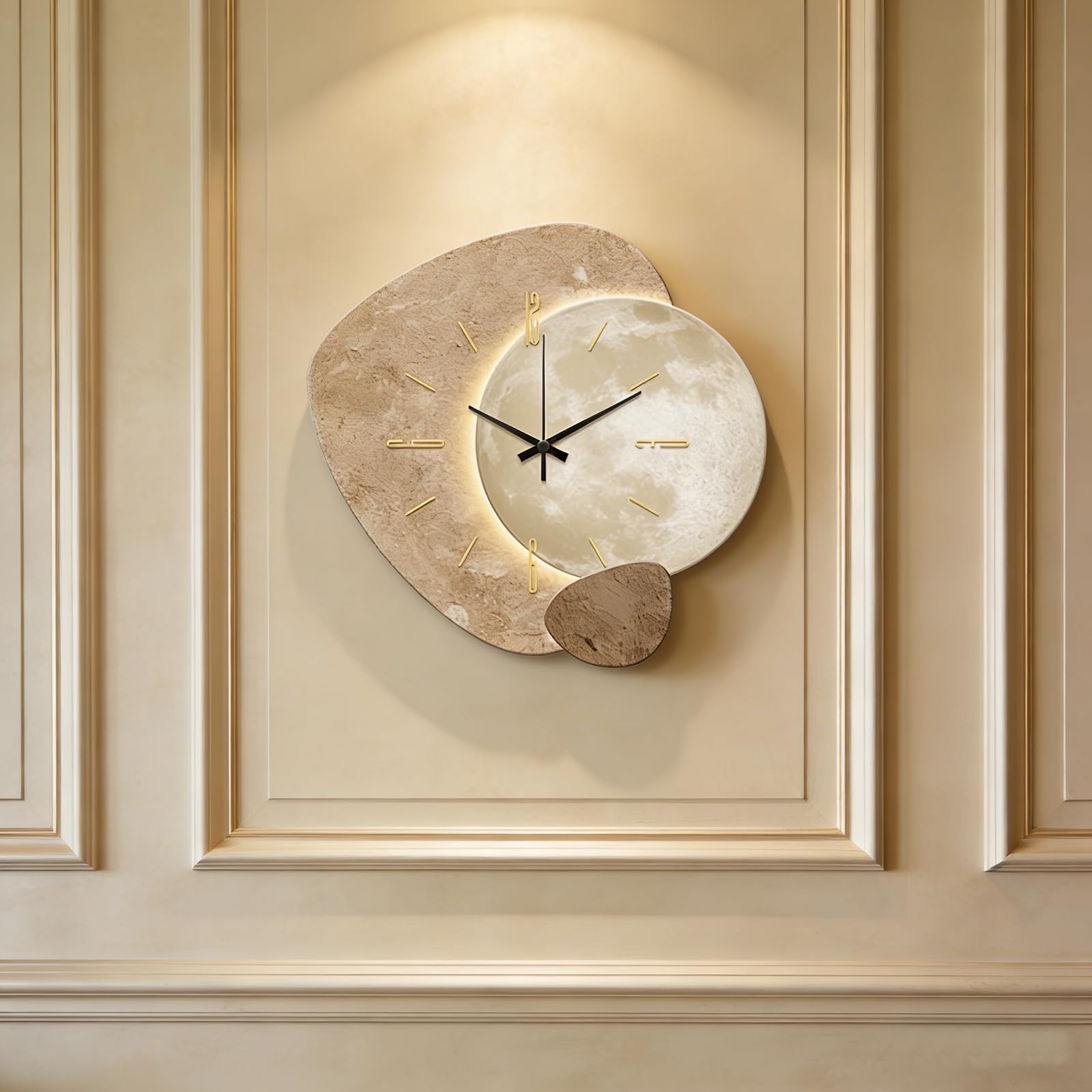 Horloges d'art suspendues salon et entrée au design grès
