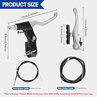 Vista 2 de Juego de frenos de bicicleta tipo V delanteros y traseros para bicicleta, palanca de freno MTB, kit de cables interiores y exteriores con llaves