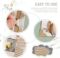 Vista 3 de Lineco Esquinas fotográficas de papel kraft sin ácidos de 0.5 pulgadas, autoadhesivas, sensibles a la presión, no amarillean, monta imágenes sin