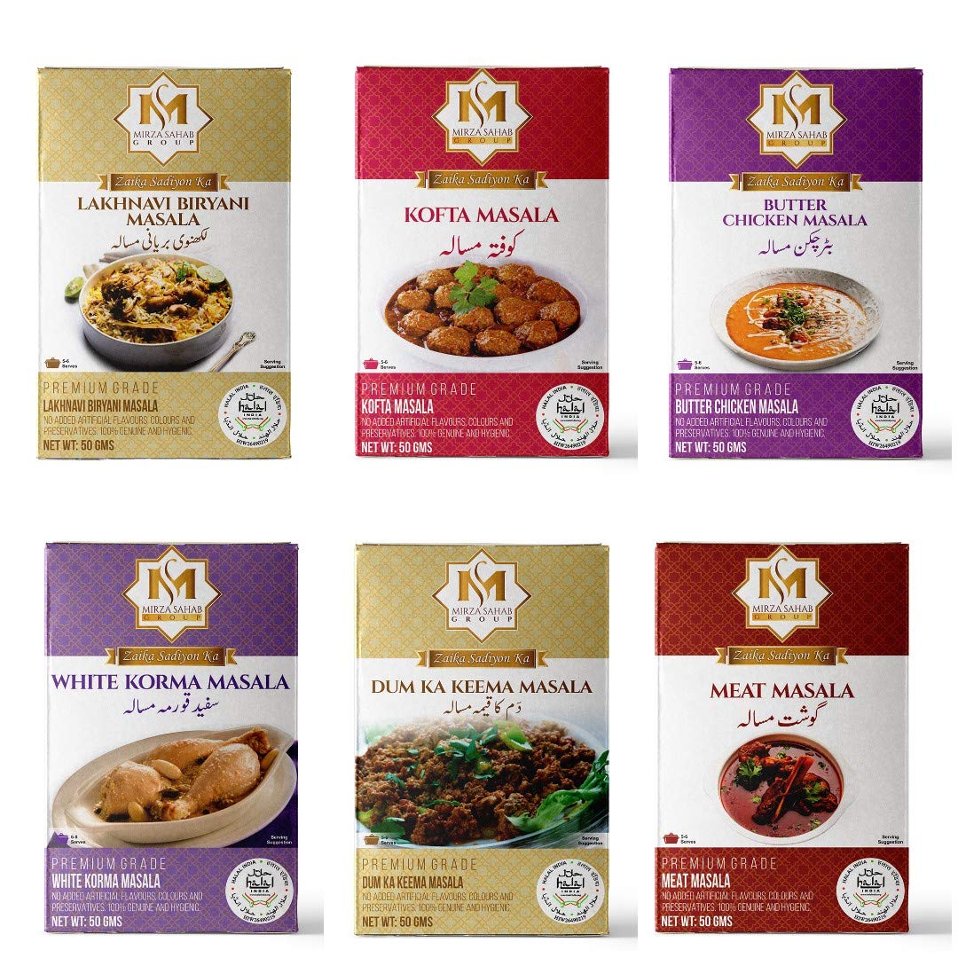 Mirza Sahab Spice Combo (Meat Masala, Kofta Masala, White Korma Masala, Butter Chicken Masala, Lakhnavi Biryani, Dum Ka Keema Masala),1 Count (B081B9MSHS) Amazon Price History, Amazon Price Tracker