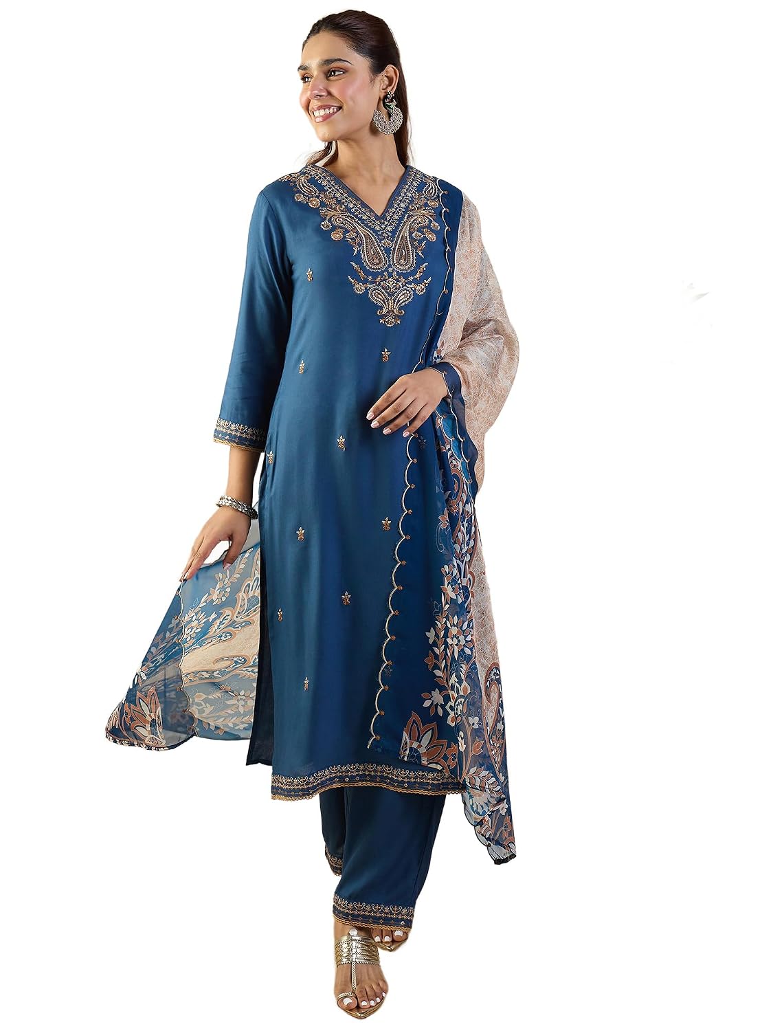 INDO ERA Women's Rayon Viscose Rayon Embroidered Straight Kurta & Pant with Dupatta Set - Review, Price and Buying Guide