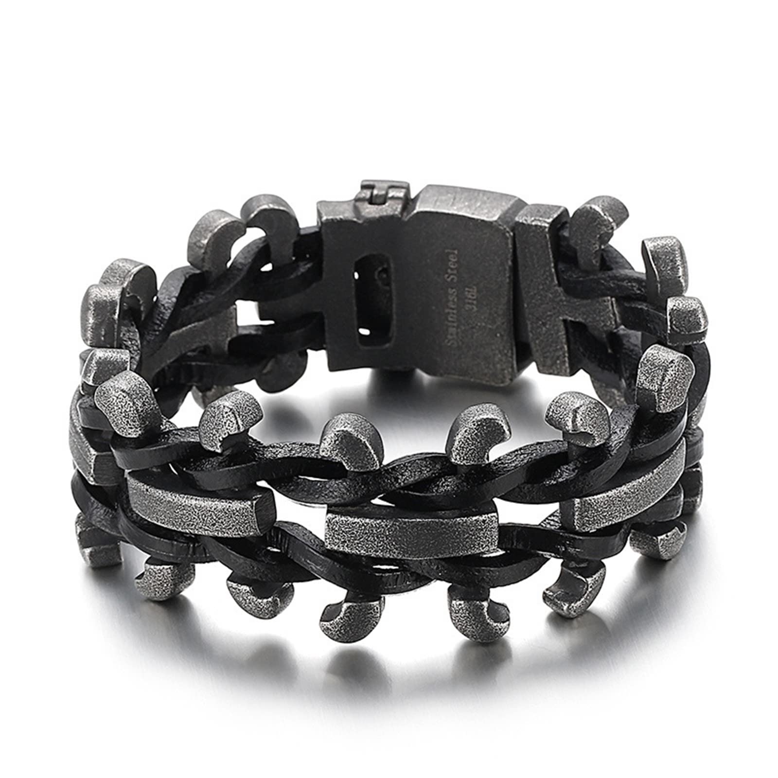 AmDxD Coppia di braccialetti personalizzati, in pelle, con chiusura magnetica, lunghezza 22 cm, Pelle sintetica, Senza zirconi