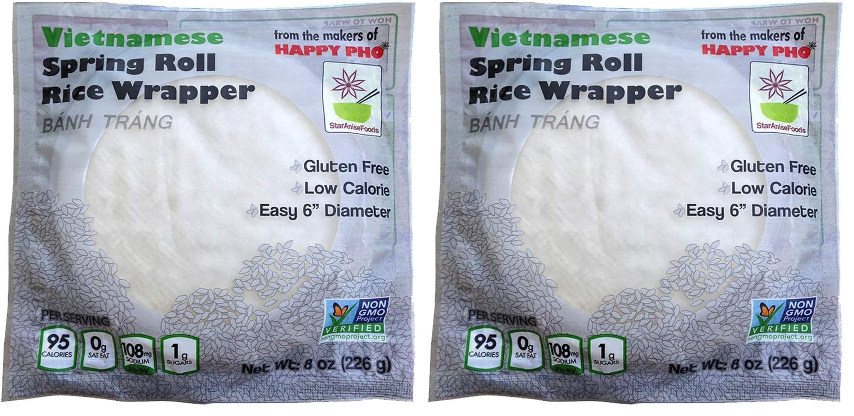 STAR ANISE FOODS Spring Roll Rice Wrapper, 5OZ (Pack of 12)